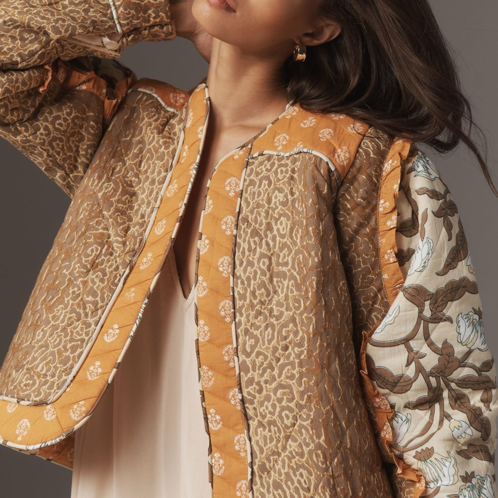 Anthropologie Multicolor Patchwork Jacket - image 8